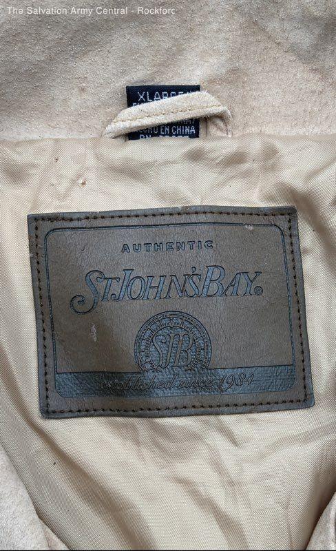 St. John's Bay Womens Tan Suede Leather Long Sleeve Button-Up Jacket Size XL