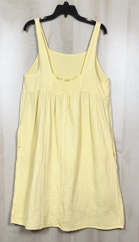 Stars Above Womens Size Small Butter Yellow Cotton Gauze Boho Dress NWT