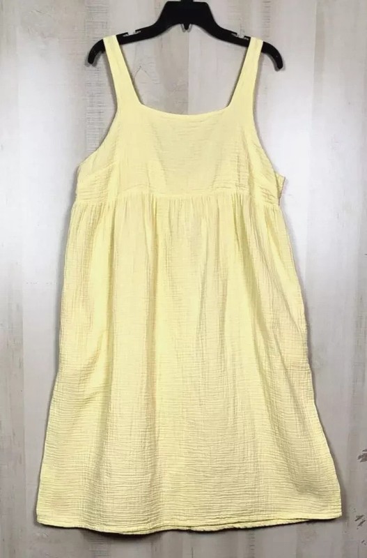 Stars Above Womens Size Small Butter Yellow Cotton Gauze Boho Dress NWT