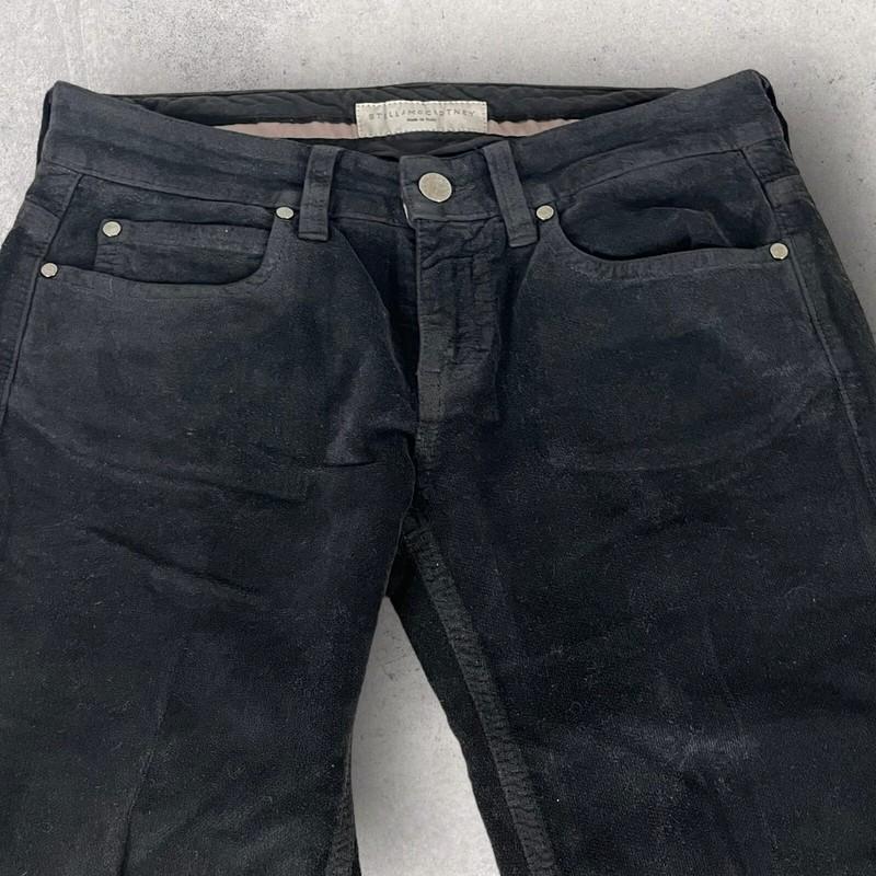 Stella Mccartney Jeans Women’s 27 (29x34) Coated Straight Leg Black F198