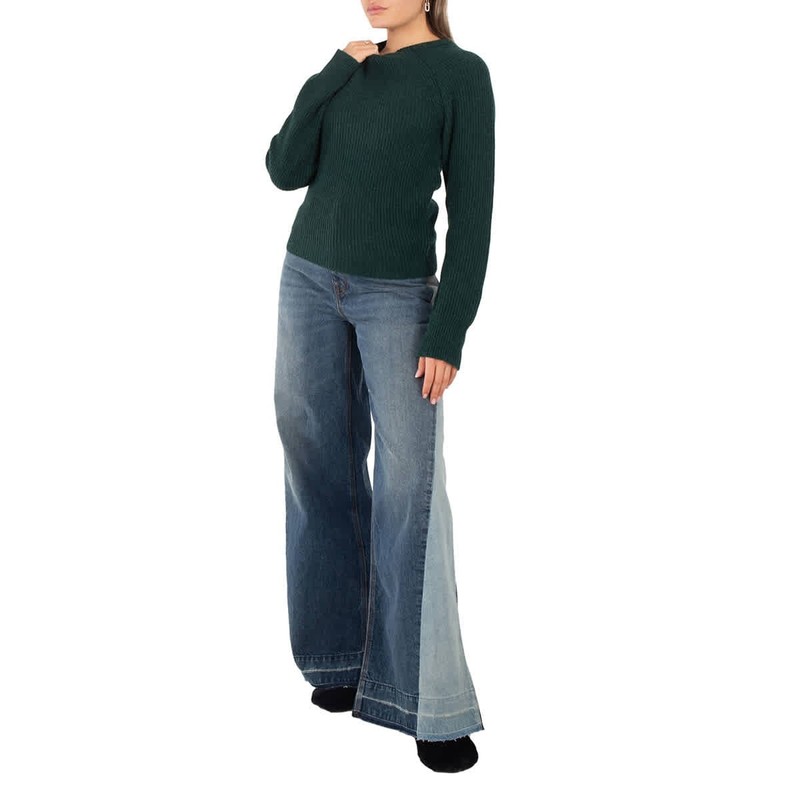 Stella McCartney Wide-Leg Two-Tone Panelled Jeans