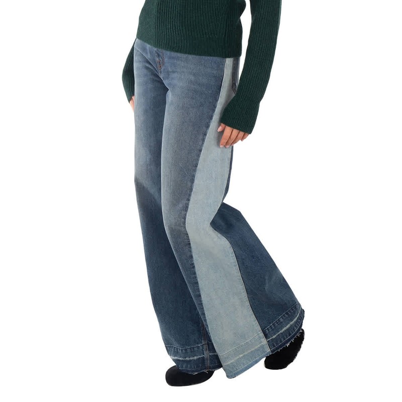 Stella McCartney Wide-Leg Two-Tone Panelled Jeans