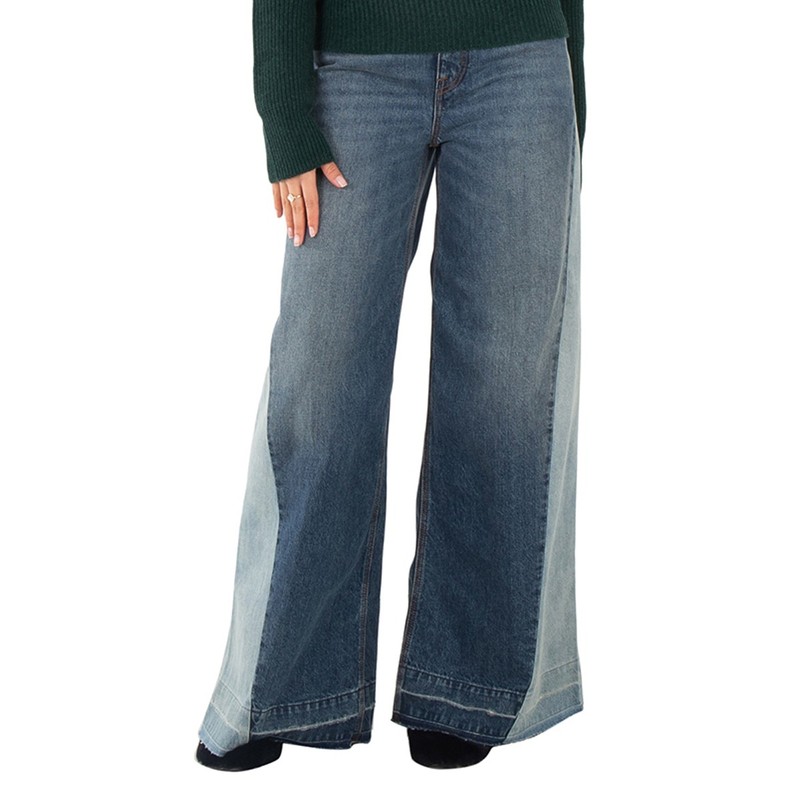 Stella McCartney Wide-Leg Two-Tone Panelled Jeans