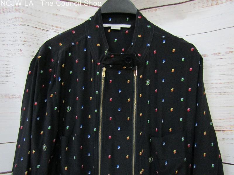 Stella McCartney Women's Navy Blue Circle Print Double Zip Silk Jumpsuit Size 44