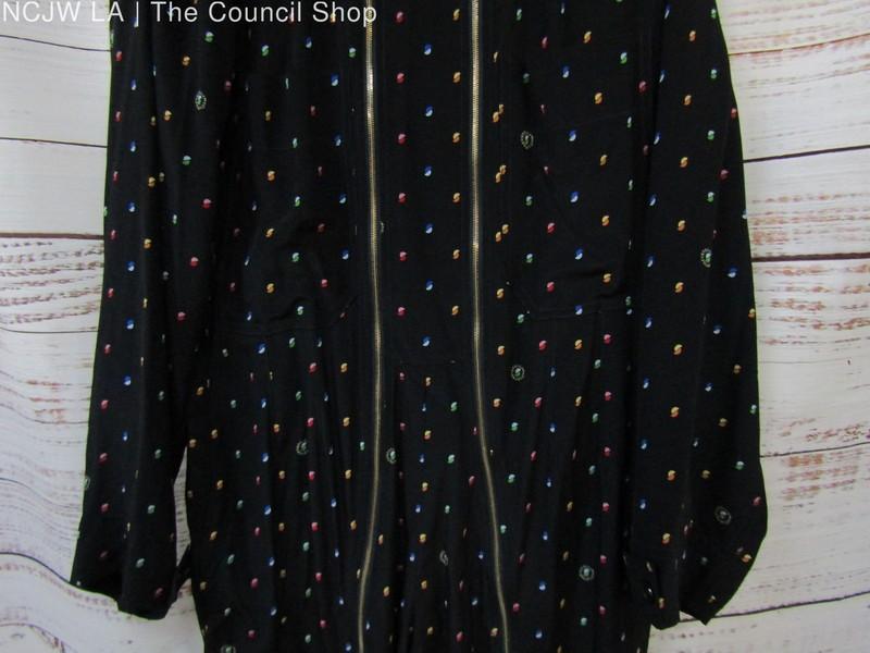 Stella McCartney Women's Navy Blue Circle Print Double Zip Silk Jumpsuit Size 44