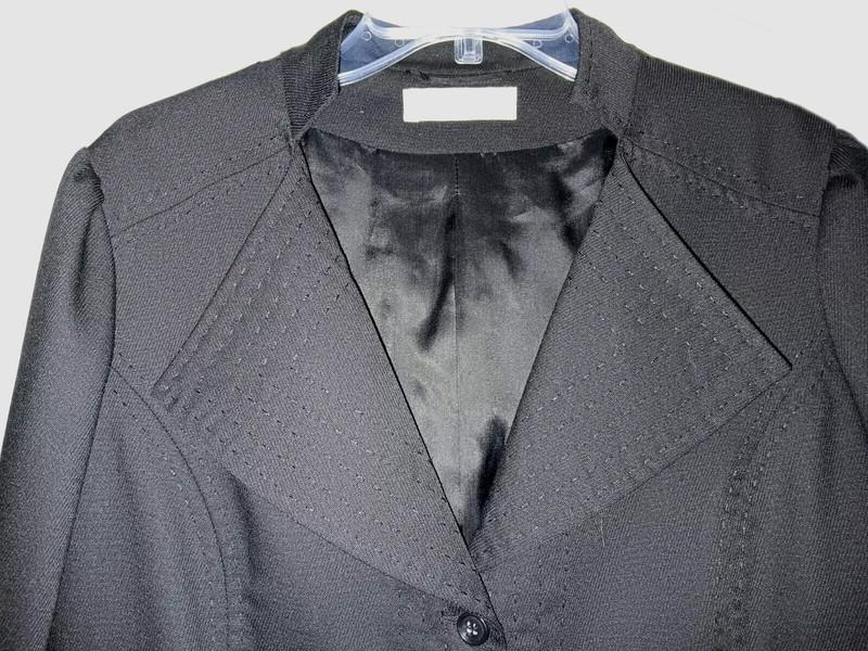 Stella Nova M/L Black Cropped Tuxedo Jacket Vintage 90s Y2K Wool Blend