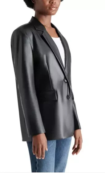 Steve Madden Women's Faux Leather Blazer A42