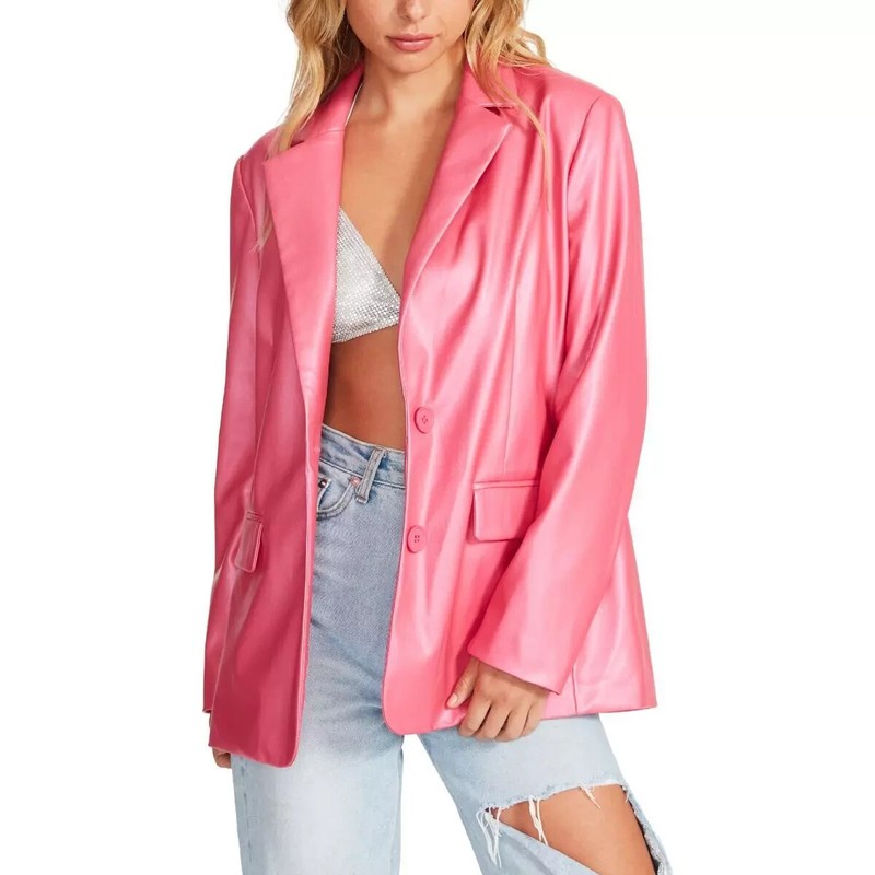 Steve Madden Women's Faux Leather Blazer A42