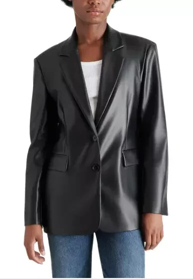 Steve Madden Women's Faux Leather Blazer A42
