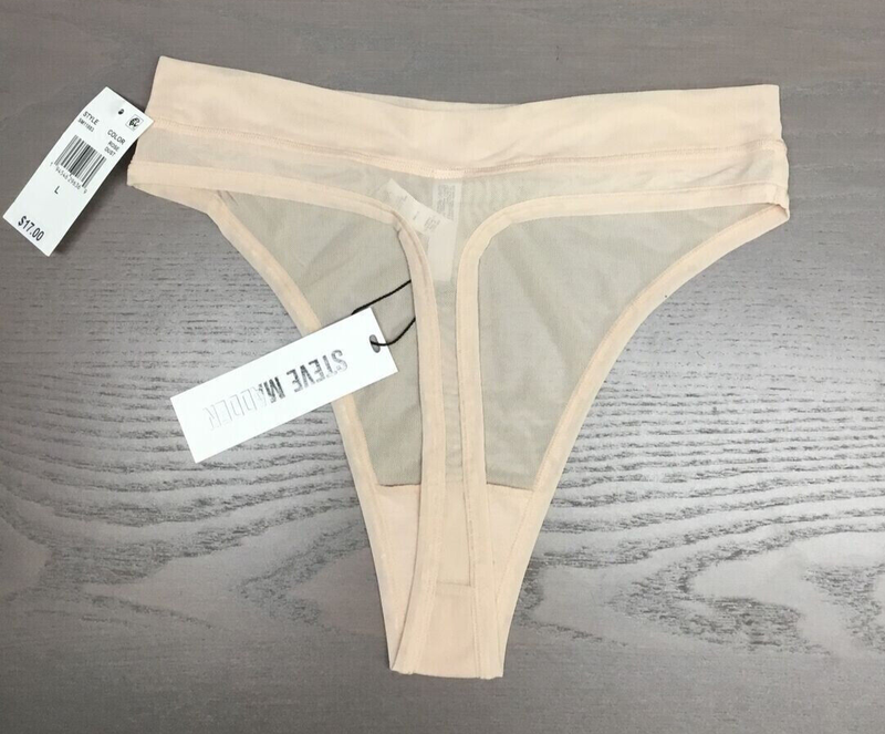 Steve Madden Women’s Mesh High-Leg Thong Underwear Rose Dust Large
