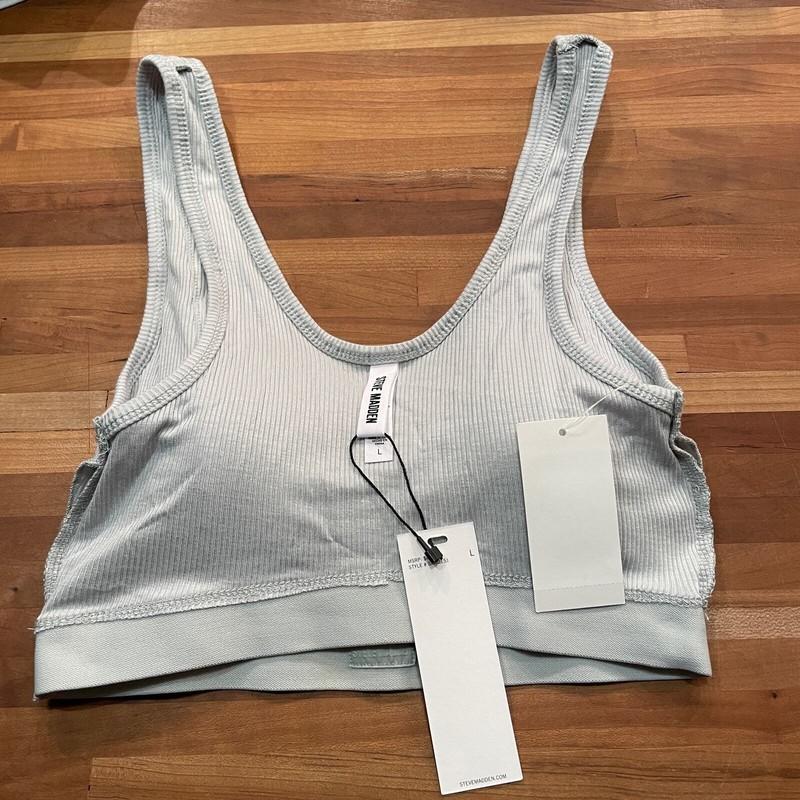 STEVE MADDEN Women's Ribbed Stretch Bralette Puritan Grey Large