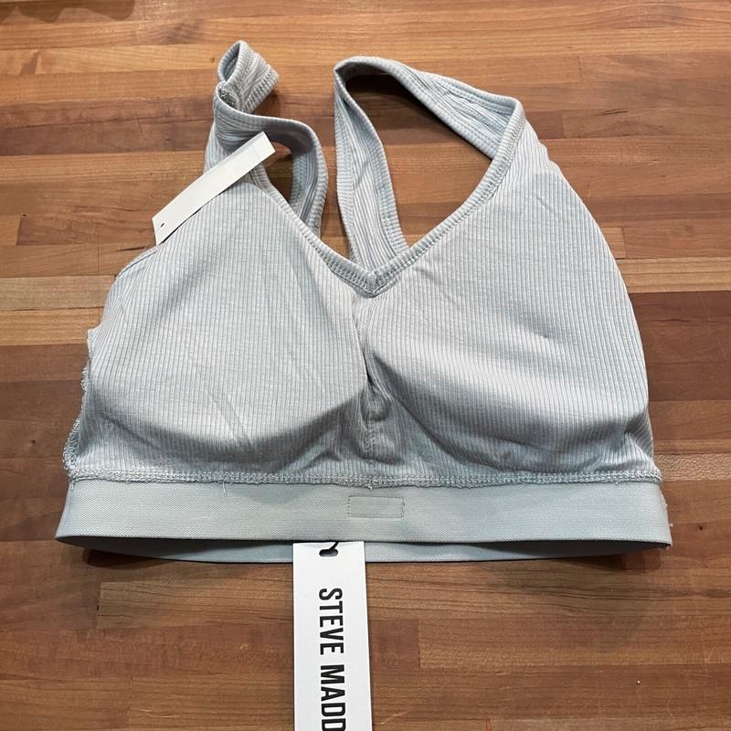 STEVE MADDEN Women's Ribbed Stretch Bralette Puritan Grey Large