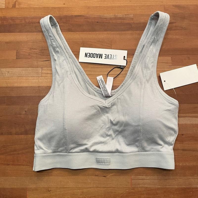 STEVE MADDEN Women's Ribbed Stretch Bralette Puritan grey Large