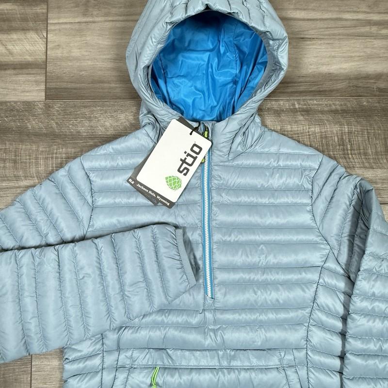 Stio Pinion 800 Down Pullover Puffer Jacket Blue Heron Women's Size XS NEW $275