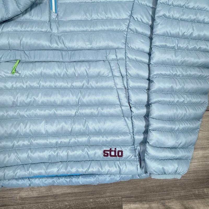 Stio Pinion 800 Down Pullover Puffer Jacket Blue Heron Women's Size XS NEW $275