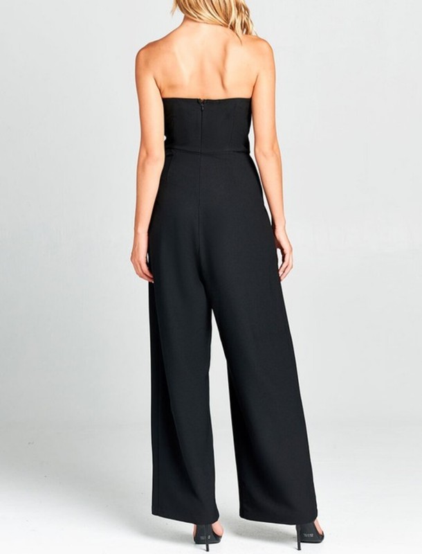 Strut & Bolt Ladies' Button Detail Off-Shoulder Bandeau Jumpsuit