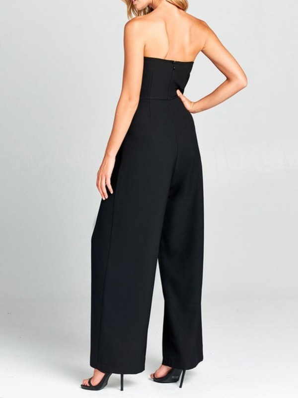 Strut & Bolt Ladies' Button Detail Off-Shoulder Bandeau Jumpsuit
