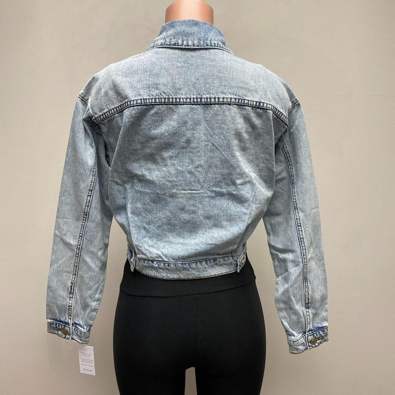 STS Blue Womens Blue Denim Solid Cotton Collared Alice Crop Jean Jacket XS