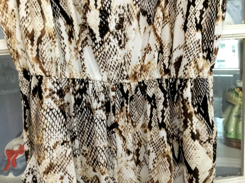 Studio By JPR Animal Print Wide Leg Sleeveless Stretch Jumpsuit M