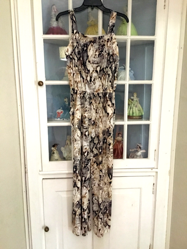 Studio by JPR Animal Print Wide Leg Sleeveless Stretch Jumpsuit M