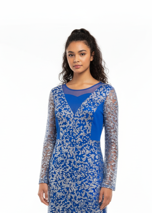 ✨ STUNNING NWT Glitter Silver & Blue Party Dress - Size Small - Charity Donation