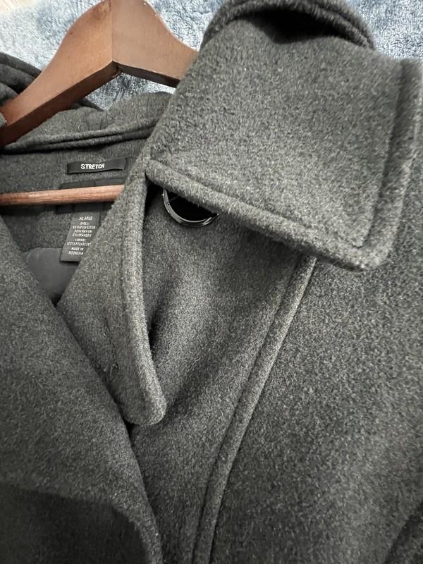 Style And Co Women's Double Breasted Peacoat Charcoal Size XL