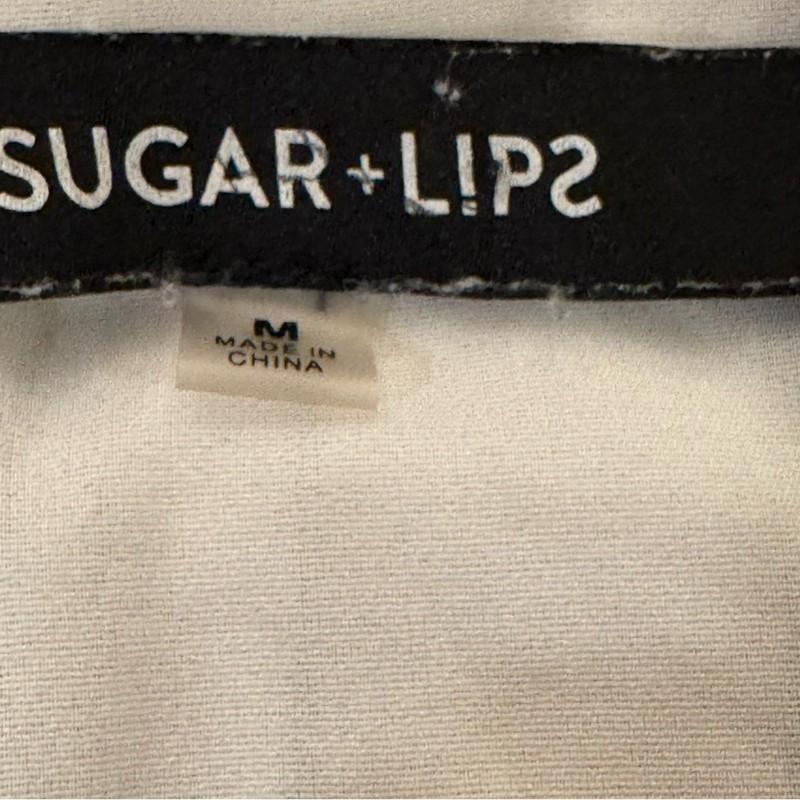 Sugar Lips Black White Stripe Belted Romper Size Medium M B25