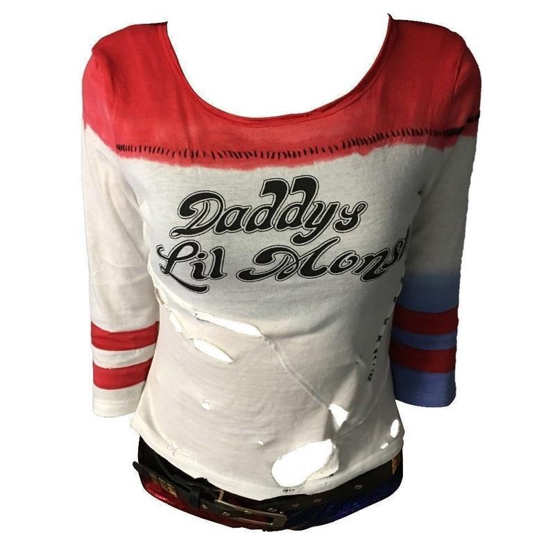 Suicide Squad Cosplay Harley Quinn T-shirt ~Daddy's Lil Monster Shirt Costume