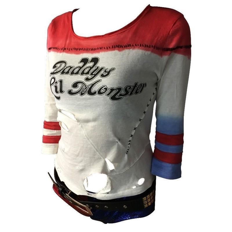 Suicide Squad Cosplay Harley Quinn T-shirt ~Daddy's Lil Monster Shirt Costume