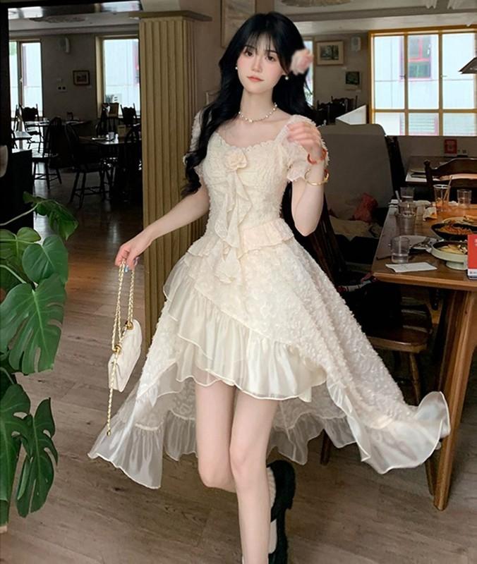 Summer Sweet Women Girls Fairy Dress Princess Japanese Ruffles Long Dress School