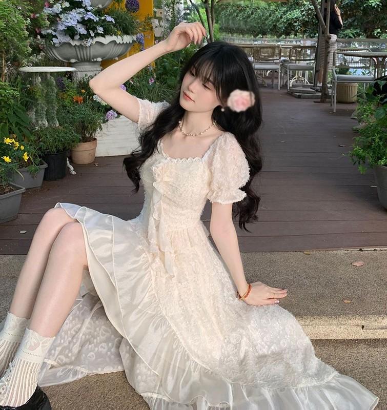 Summer Sweet Women Girls Fairy Dress Princess Japanese Ruffles Long Dress School