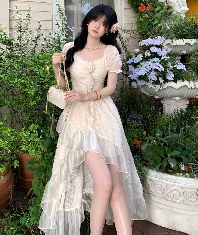 Summer Sweet Women Girls Fairy Dress Princess Japanese Ruffles Long Dress School