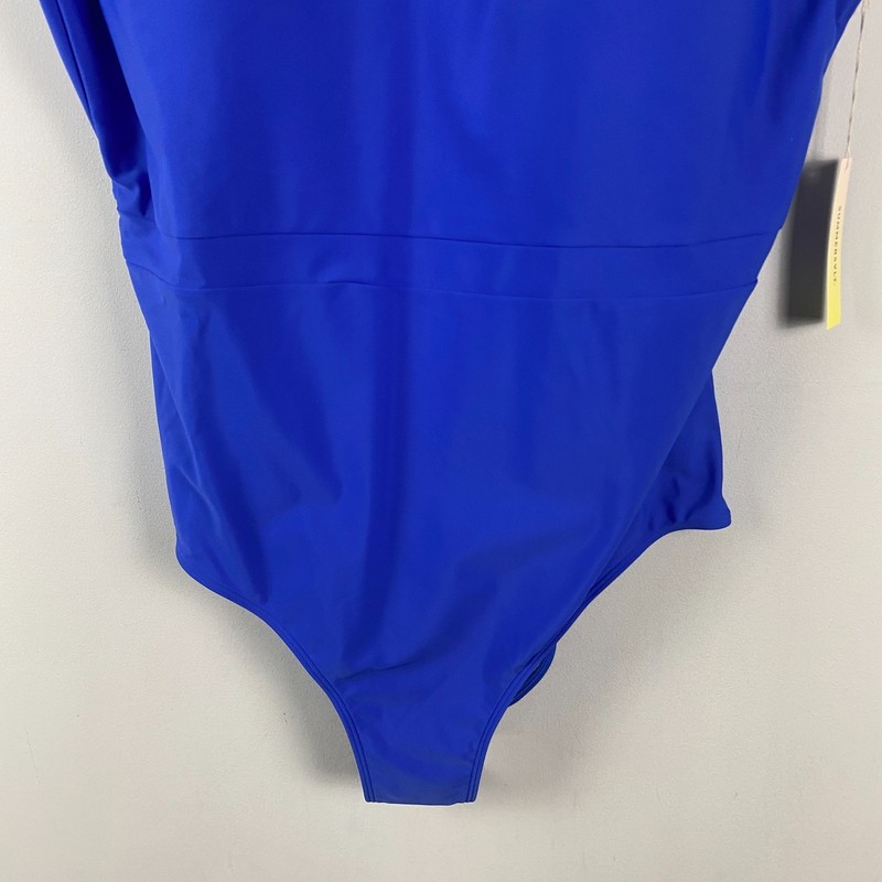 Summersalt Ruched Backflip One Piece Swimsuit Hydrangea Blue Plus Size 22