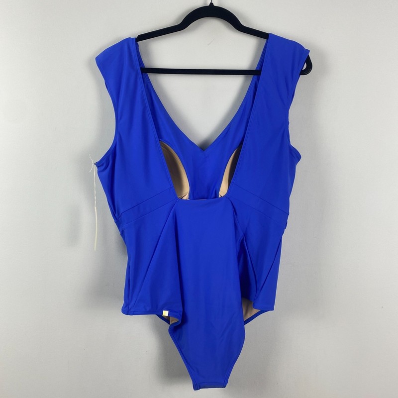 Summersalt Ruched Backflip One Piece Swimsuit Hydrangea Blue Plus Size 22