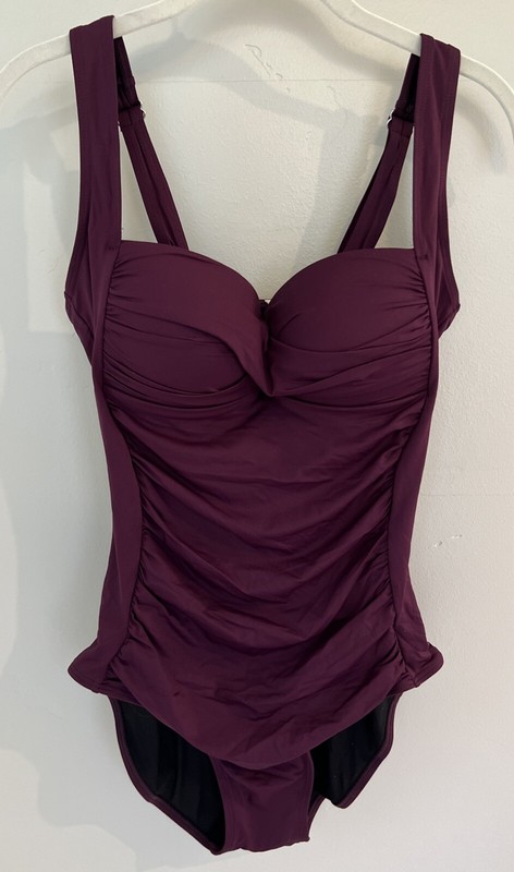 Sundance Catalog Purple Padded Bra “Marilyn” One Piece Swimsuit Size XL $128