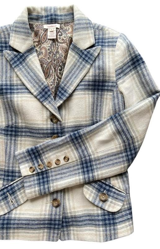 Sundance EUC Plaid Lined Blazer Sz 4