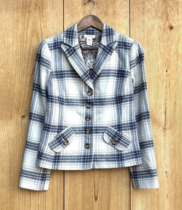 Sundance EUC Plaid Lined Blazer Sz 4