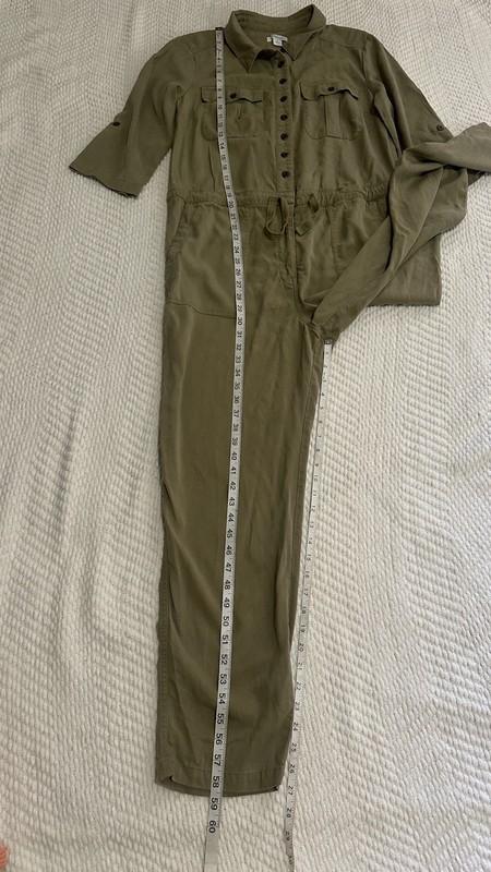 Sundance Women's Wayside Vintage Wash Military Green Cargo Jumpsuit Sz M