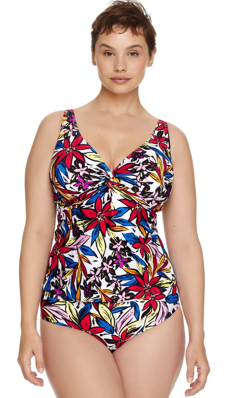 Sunsets BOLD BLOSSOM Forever Underwire Tankini Swim Top US 34E UK 34DD