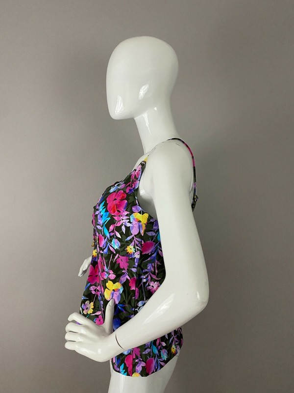 Sunsets Underwire Avery Tankini Pansy Fields Swim Top Women’s Size 36 DD