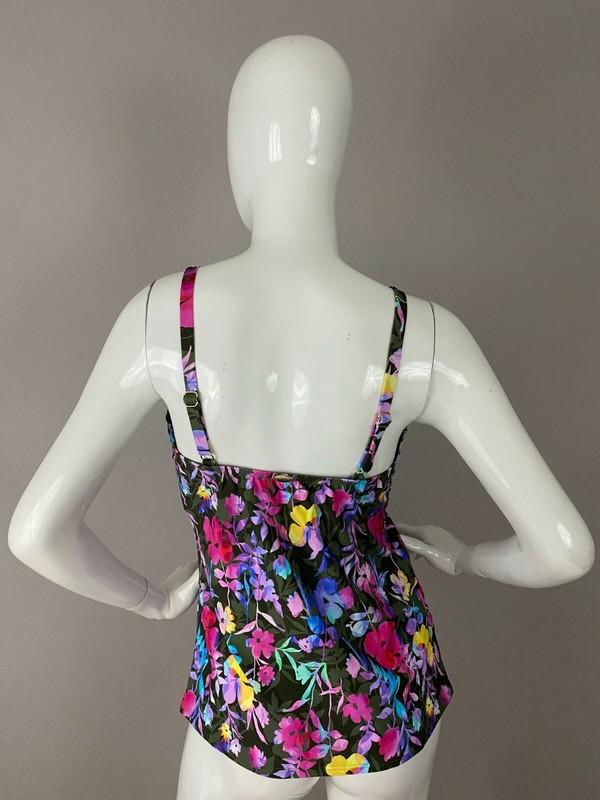 Sunsets Underwire Avery Tankini Pansy Fields Swim Top Women’s Size 36 DD