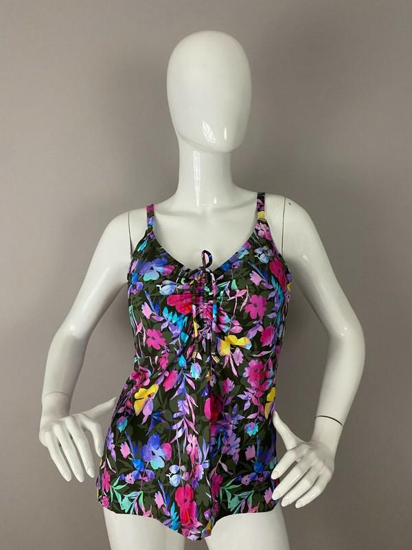 Sunsets Underwire Avery Tankini Pansy Fields Swim Top Women’s Size 36 DD