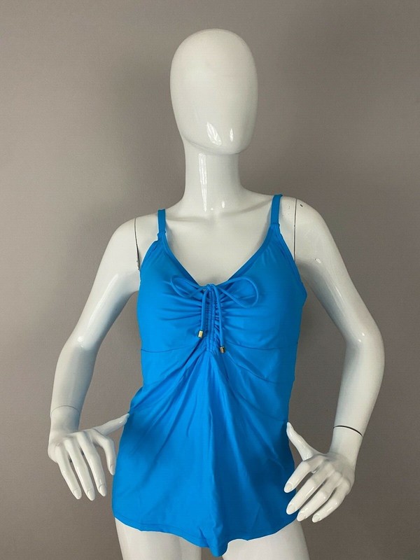 Sunsets Underwire Marina Tankini Poolside Blue Swim Top Women’s Size 36DD