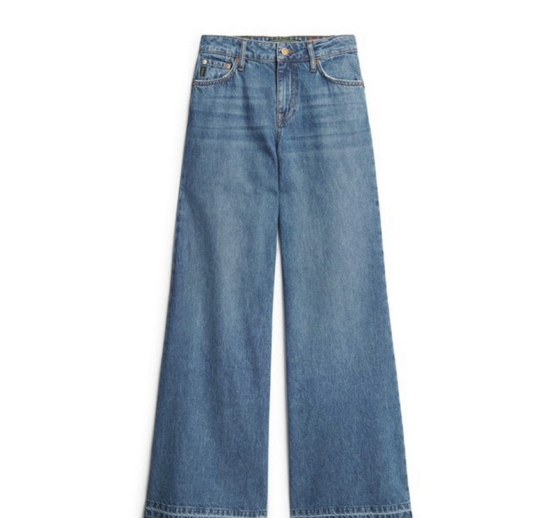Superdry Raw Hem Wide Leg Flare Jeans Size 26/32