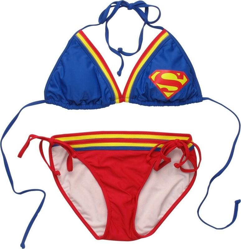 Supergirl Ajustable Triangle String Bikini Bathing Suit Licensed Superman SB3989