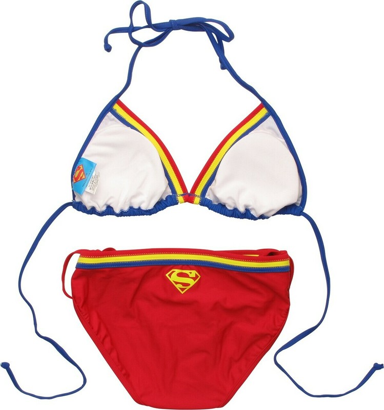 Supergirl Ajustable Triangle String Bikini Bathing Suit Licensed Superman SB3989
