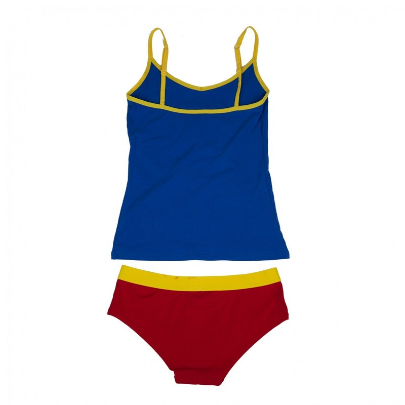 Superman Cami & Panty Lingerie Set Blue