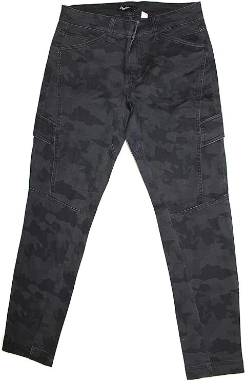 Supplies by Union Bay Skinny Camo Cargo Jeans Charcoal Grey Size 8