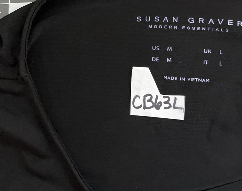 Susan Graver Liquid Knit Tunic Shirt Black Sz M Pull Over A544638 Women CB63L