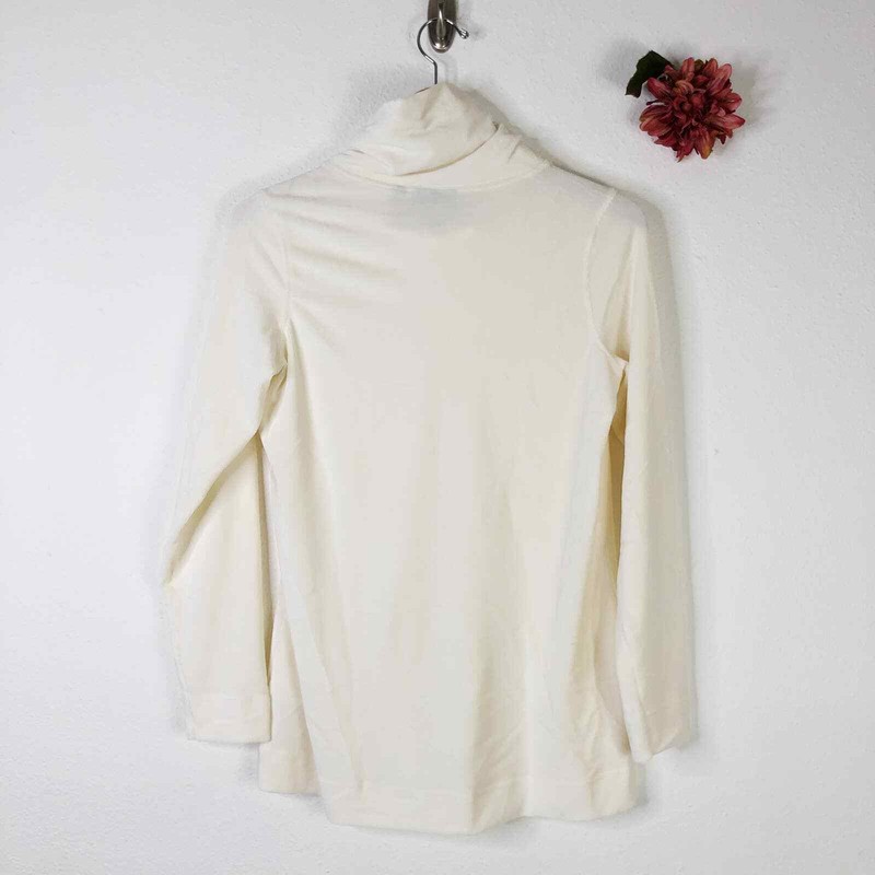 SUSAN GRAVER Weekend Women's Mock Neck Knit Corduroy Tunic Ivory